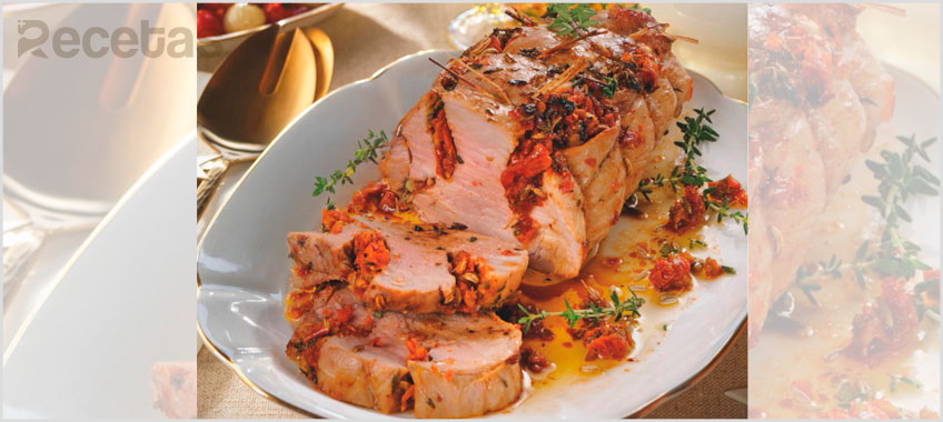 Lomo relleno de tomates secos